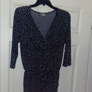 Kaileigh Black and White V-Neck Sheath Jumpsuit